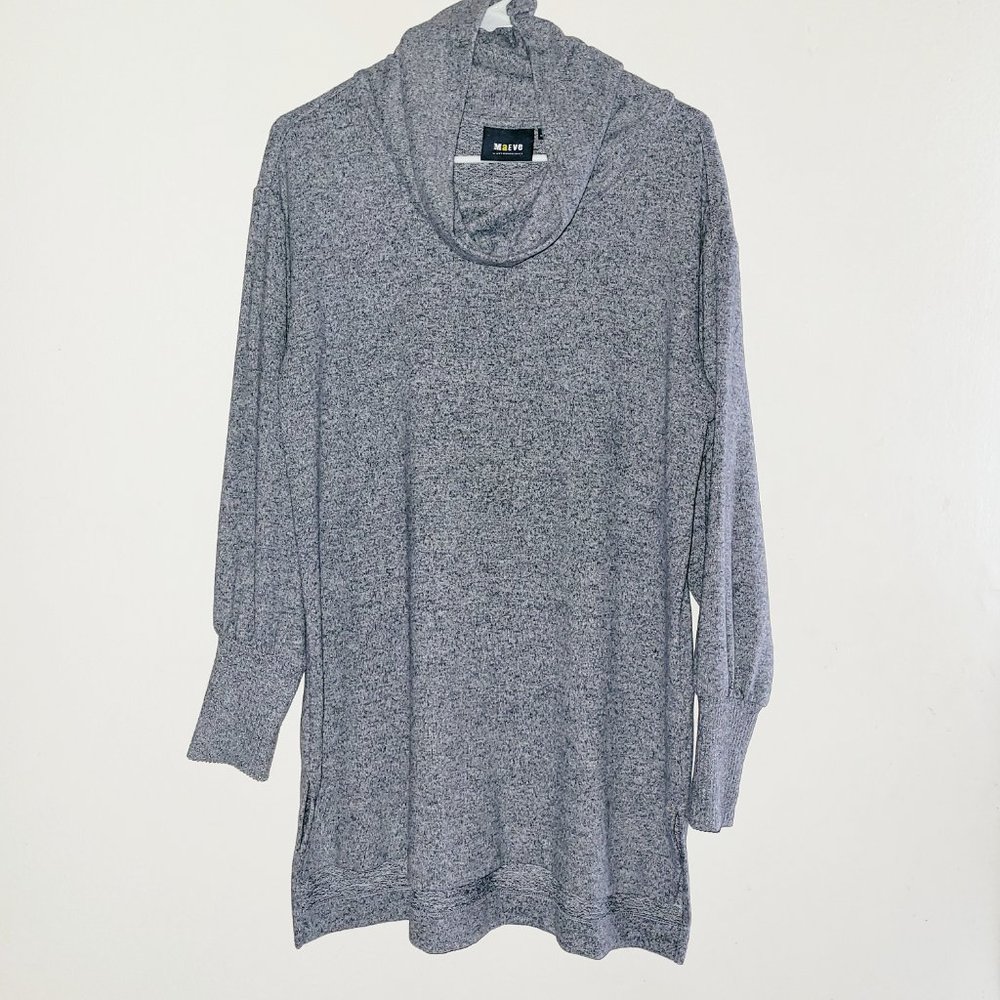 Anthropologie Maeve Sweater Womens Gray Small Fall Pumpkin Spice Latte Cowl Neck - Picture 1 of 12